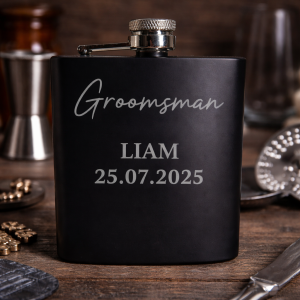 Engraved Groomsman hip flask